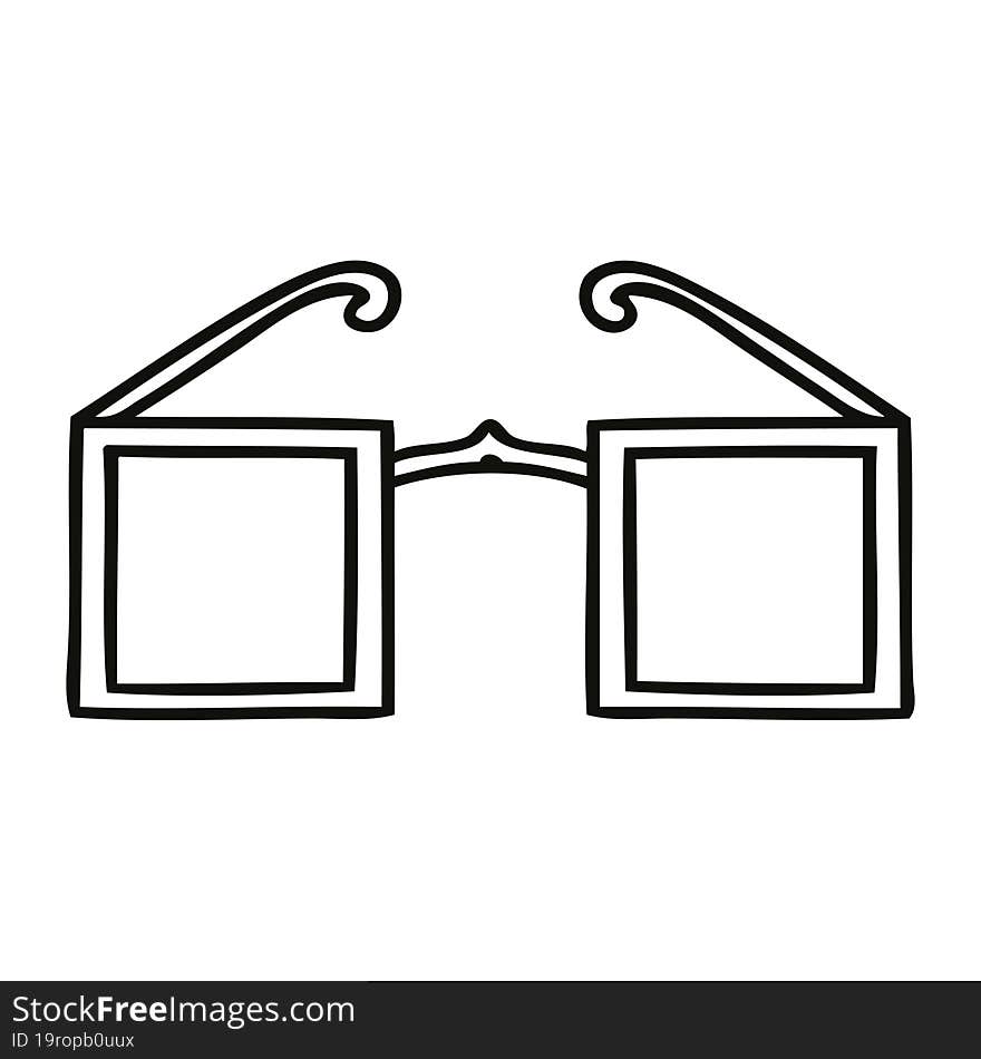 Line Drawing Cartoon Xray Glasses