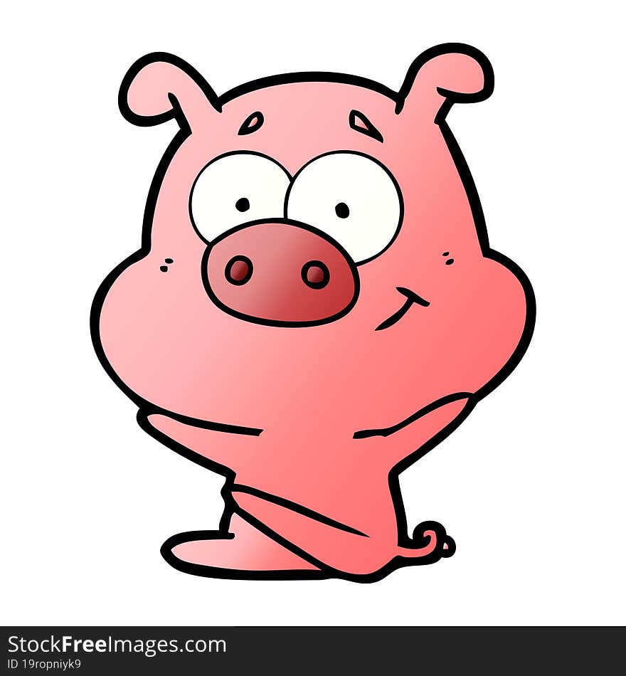 happy cartoon pig. happy cartoon pig