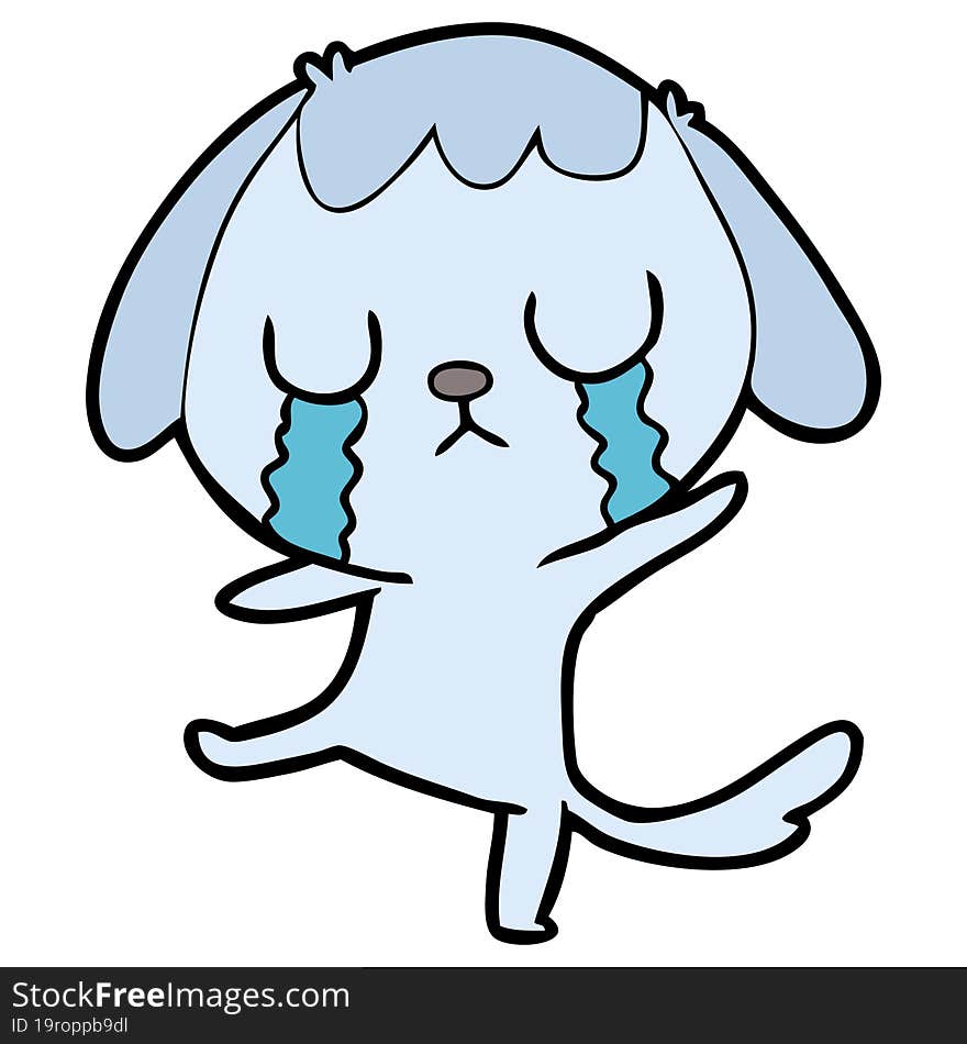 cute cartoon dog crying. cute cartoon dog crying