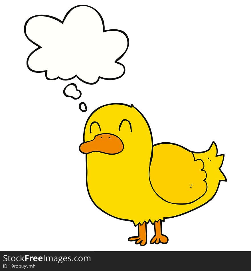 cartoon duck and thought bubble