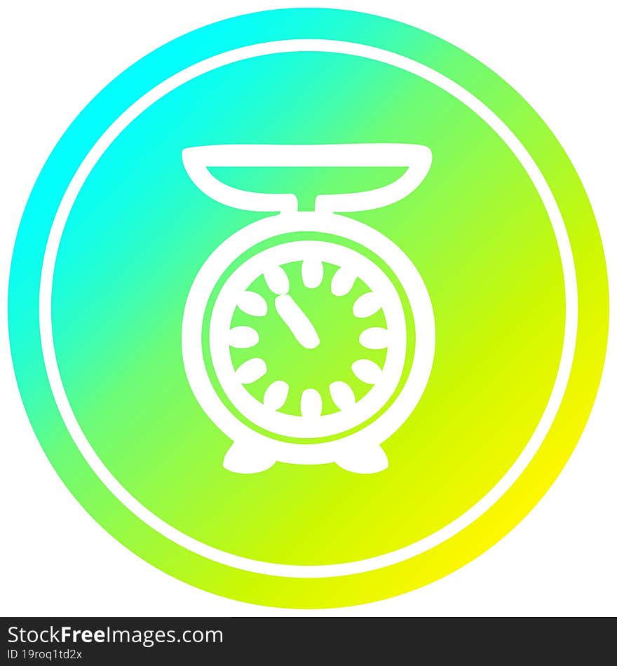 Weighing Scales Circular In Cold Gradient Spectrum