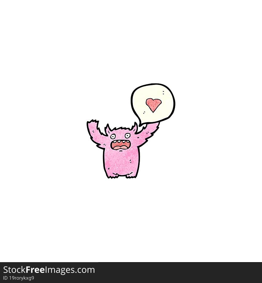 Friendly Pink Monster Cartoon