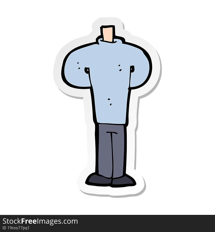 Sticker Of A Cartoon Body Standing Still