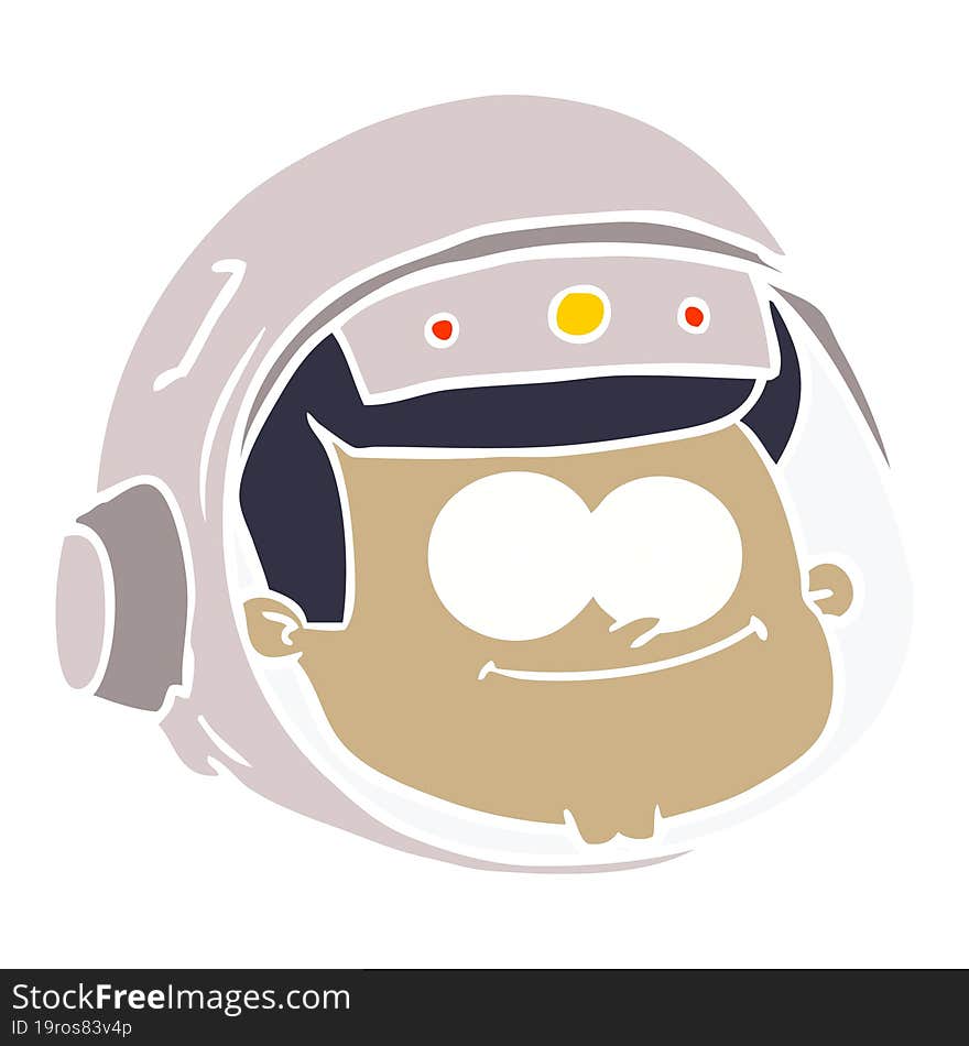 Flat Color Style Cartoon Astronaut Face