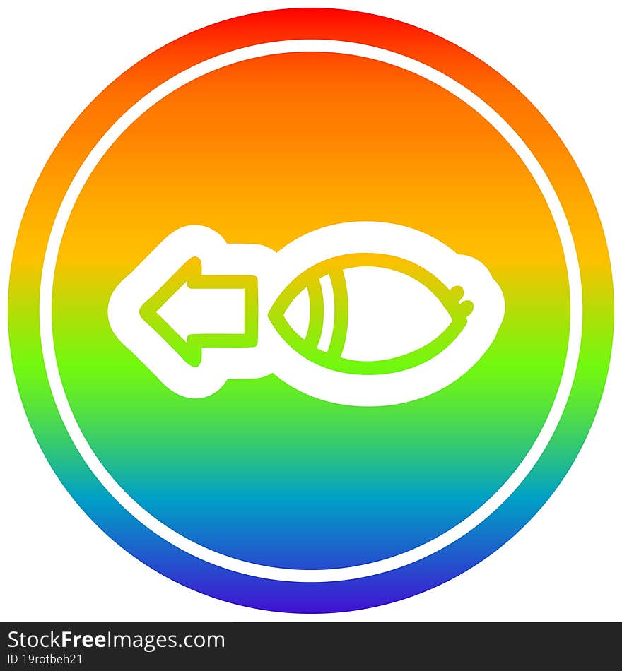 staring eye circular in rainbow spectrum