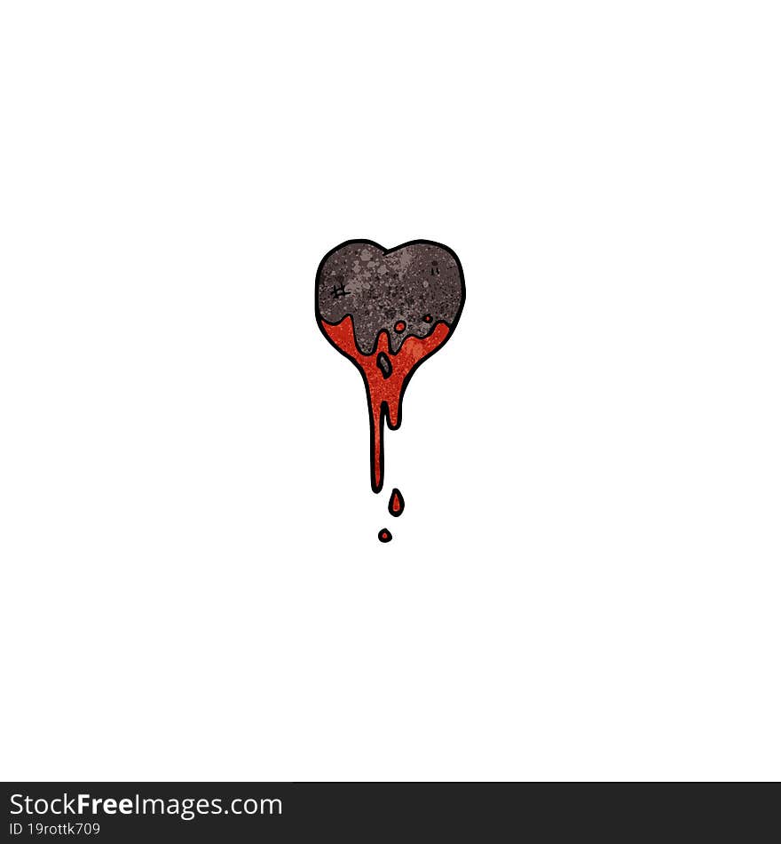 cartoon black heart symbol