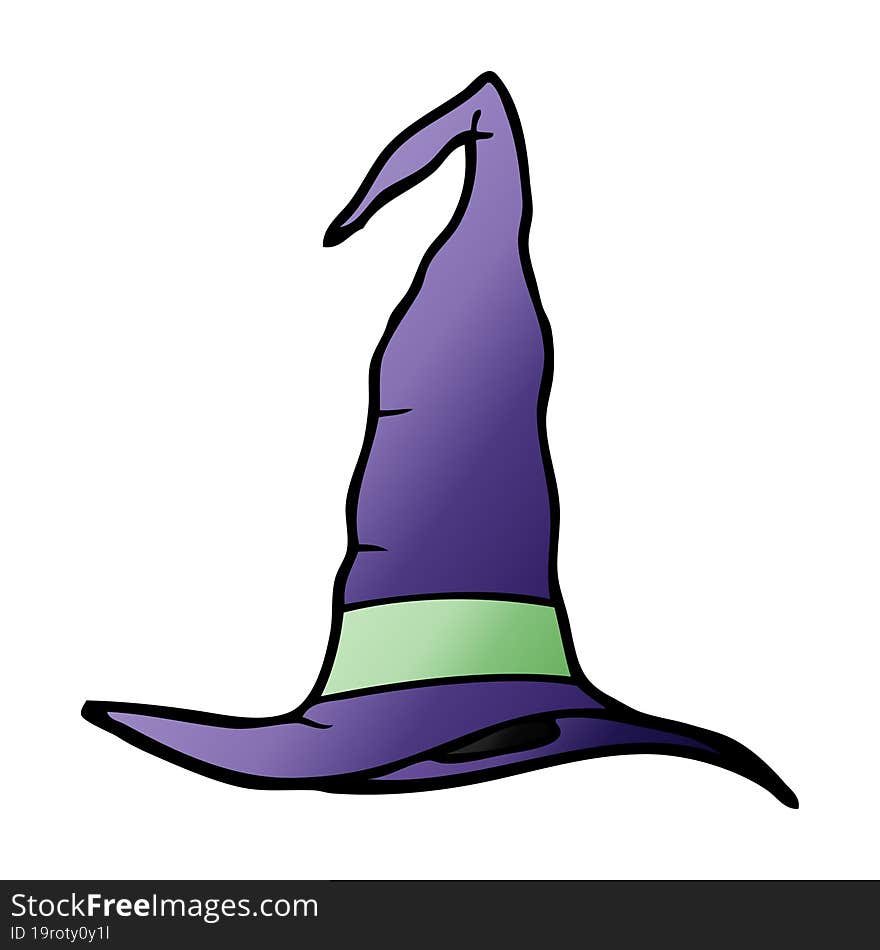 Cartoon Doodle Witch Hat