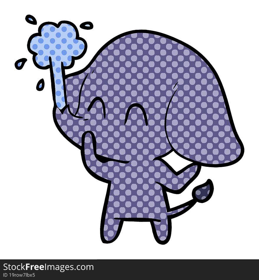 cute cartoon elephant spouting water. cute cartoon elephant spouting water