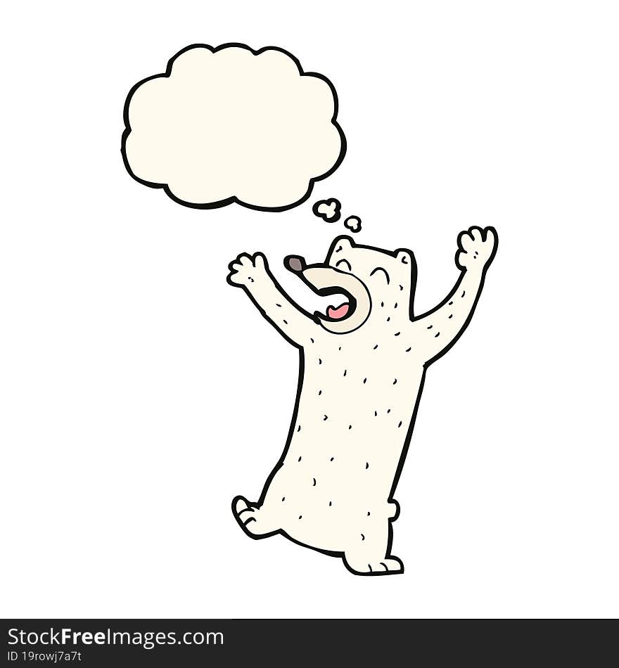 cartoon polar bear with thought bubble