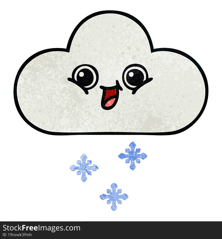 retro grunge texture cartoon snow cloud