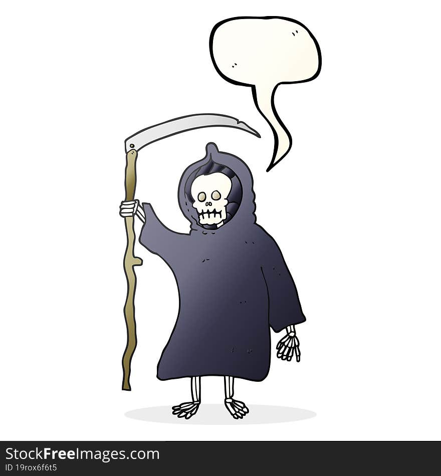 Speech Bubble Cartoon Spooky Death Figure