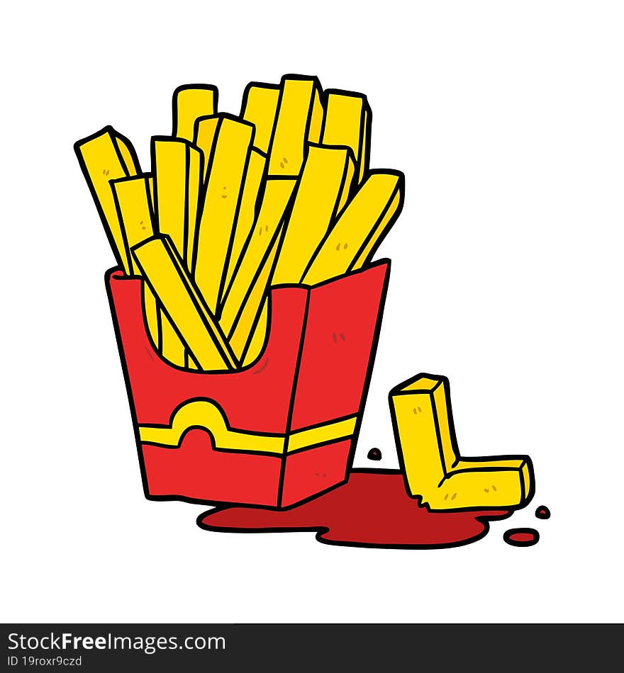 cartoon junk food fries. cartoon junk food fries