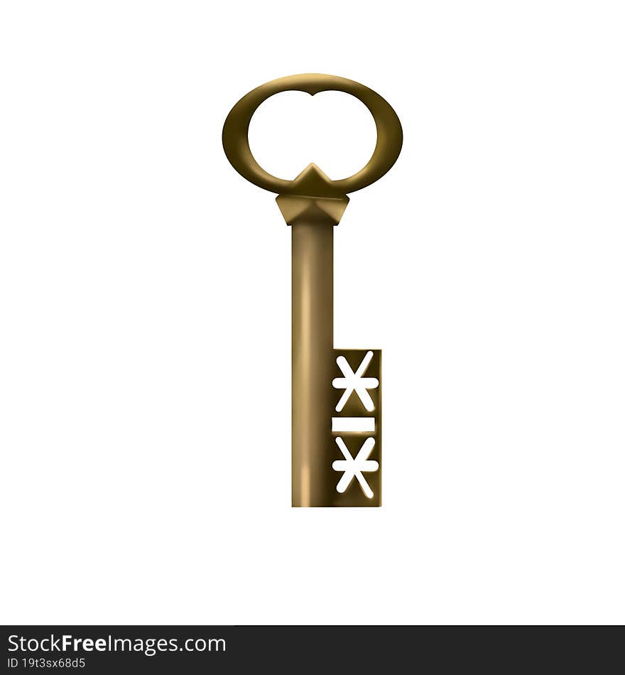 Isolated realistic images of vintage keys in the style of gold and bronze color with diamonds and decorative patterns
