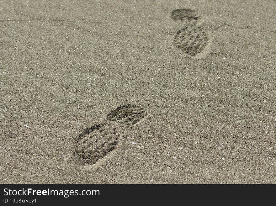 Boat traces on sand surface