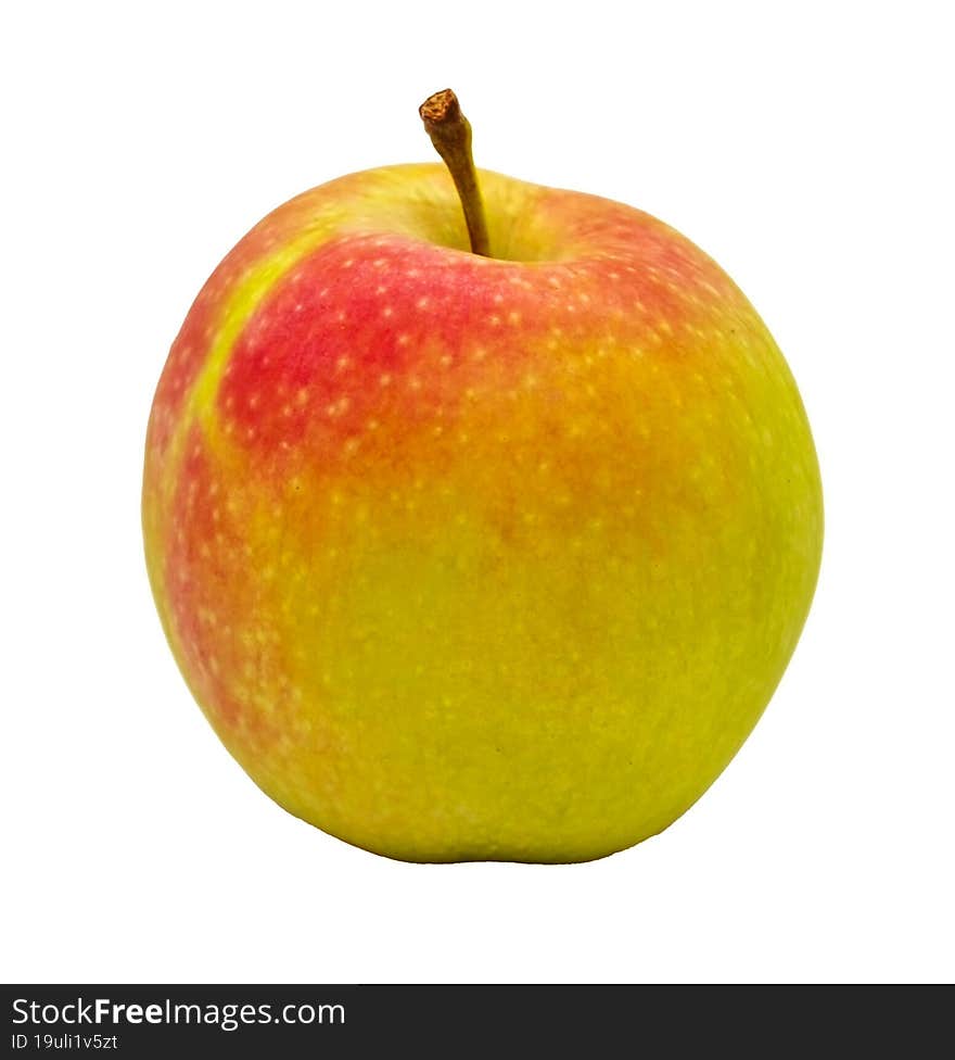 Red-green Apple On A White Background Close-up.