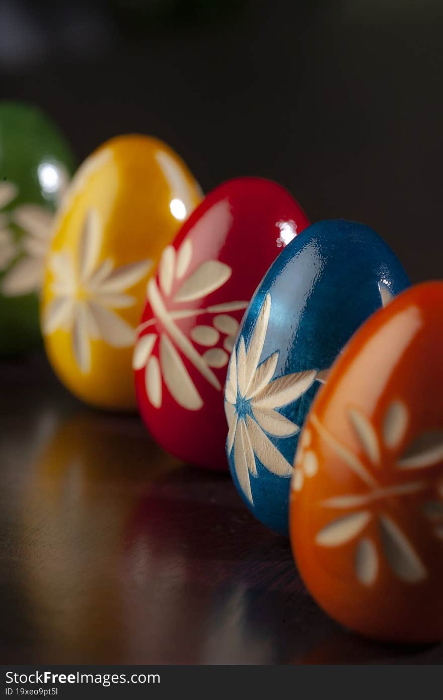 hand crafted wooden easter eggs often found as part of Eastern European tradition. hand crafted wooden easter eggs often found as part of Eastern European tradition