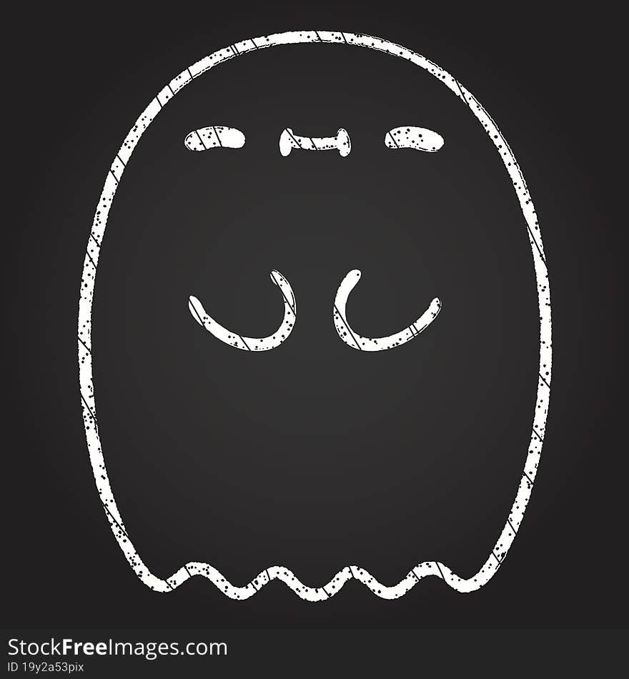 Cute Ghost Chalk Drawing