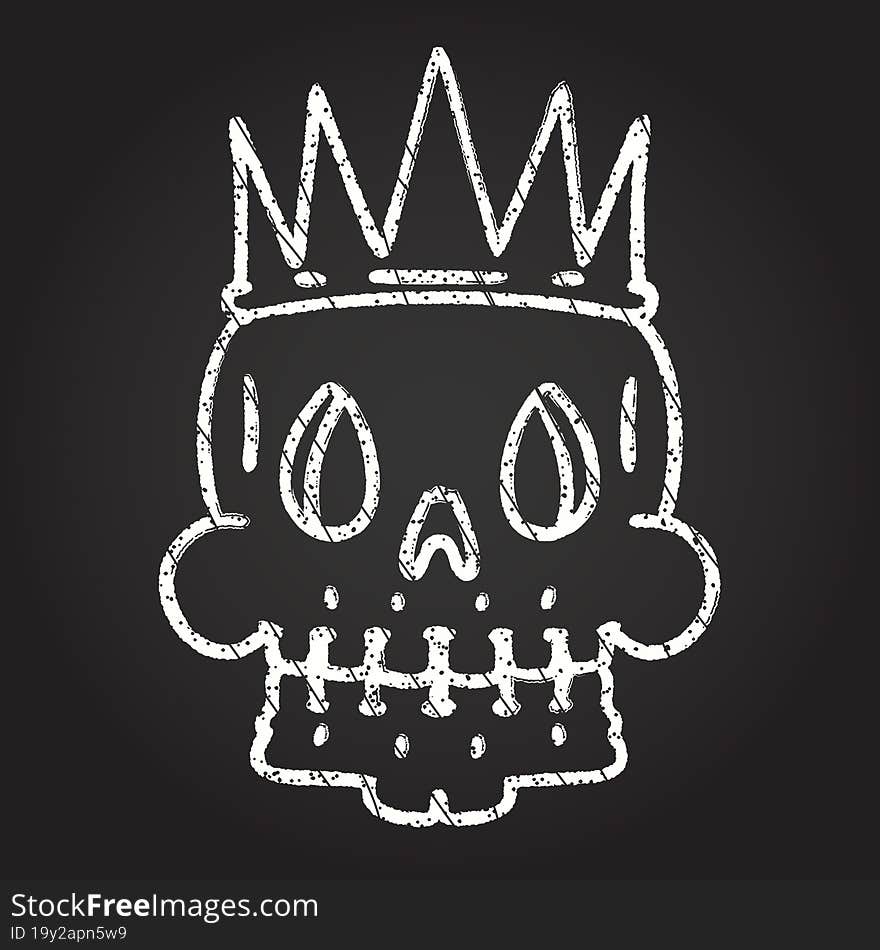 Crowned Skull Chalk Drawing