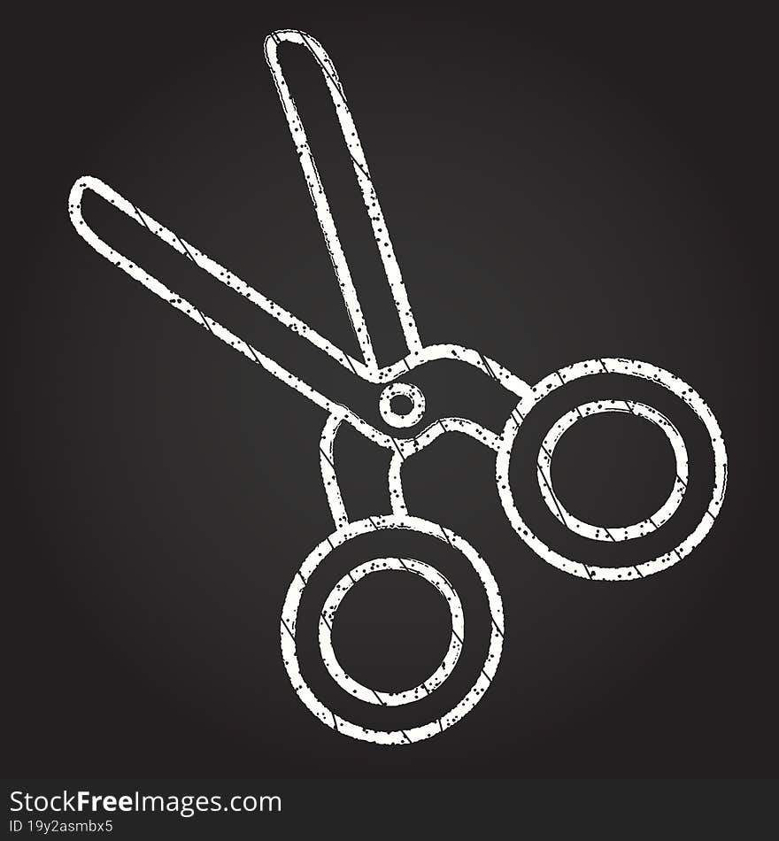 Scissors Chalk Drawing