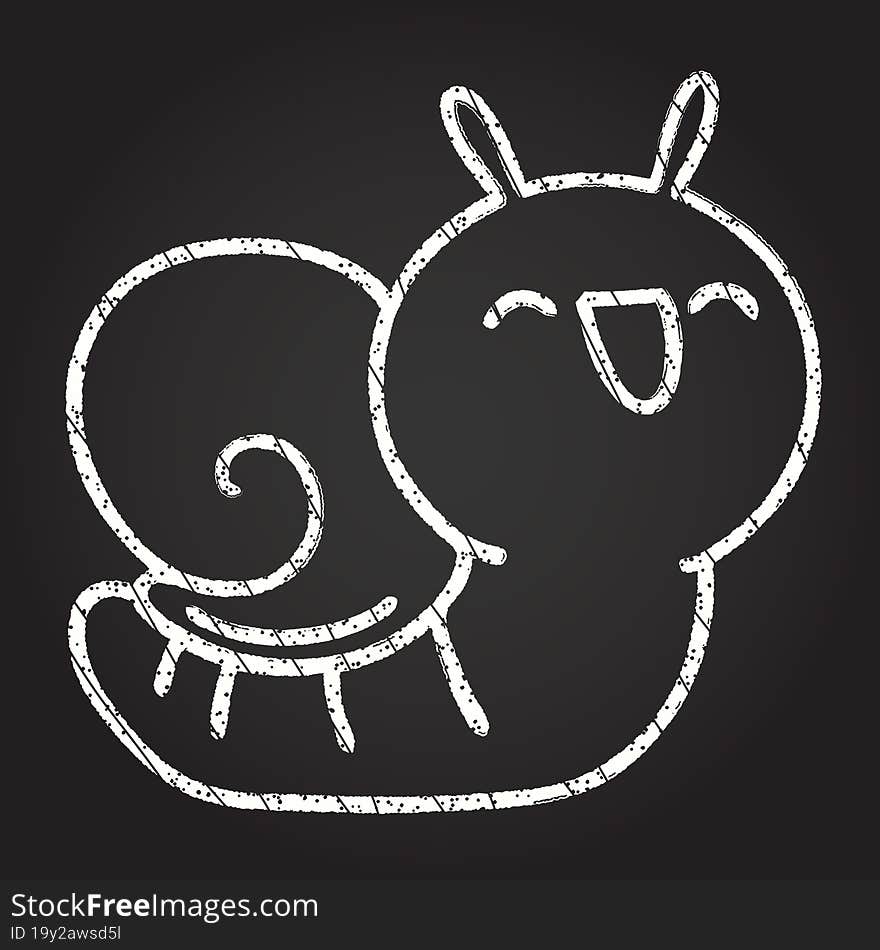 Cute Snail Chalk Drawing