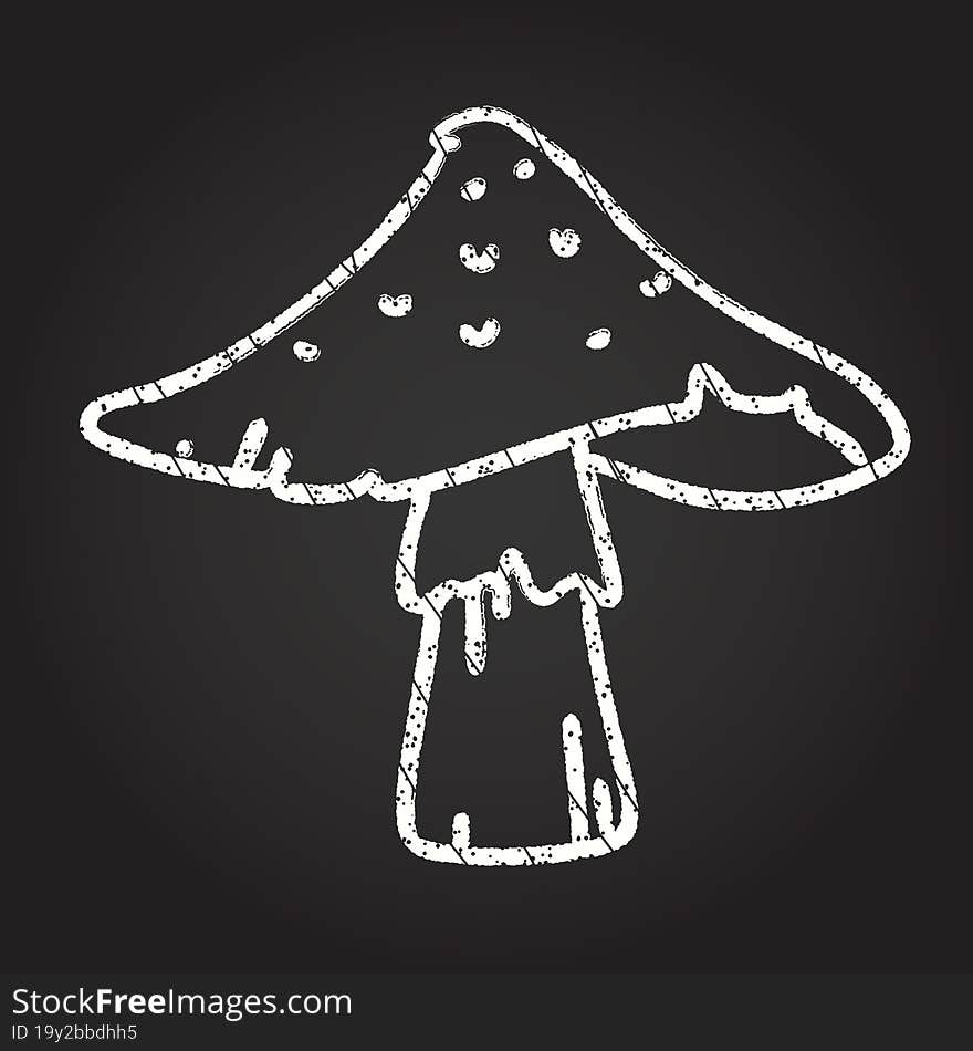 Wild Mushroom Chalk Drawing