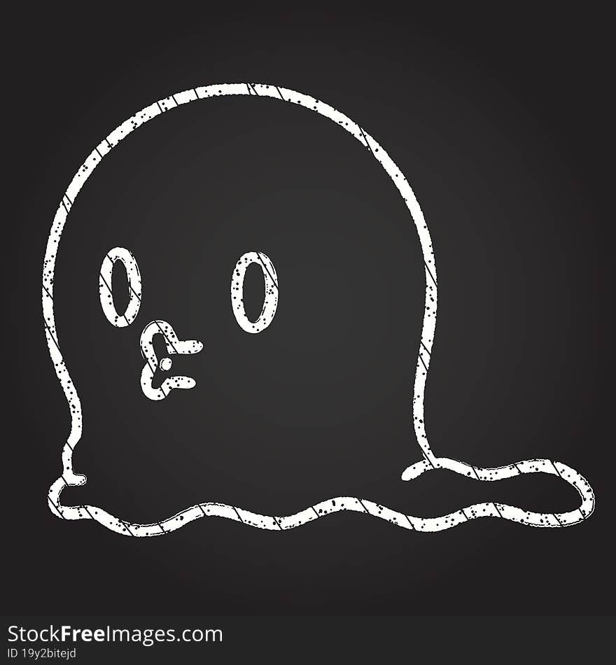 Cute Ghost Chalk Drawing