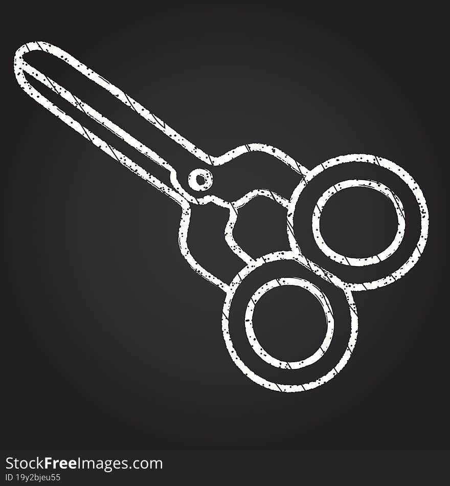 Scissors Chalk Drawing