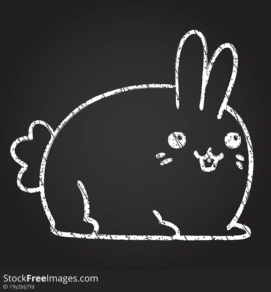 Cute Bunny Chalk Drawing