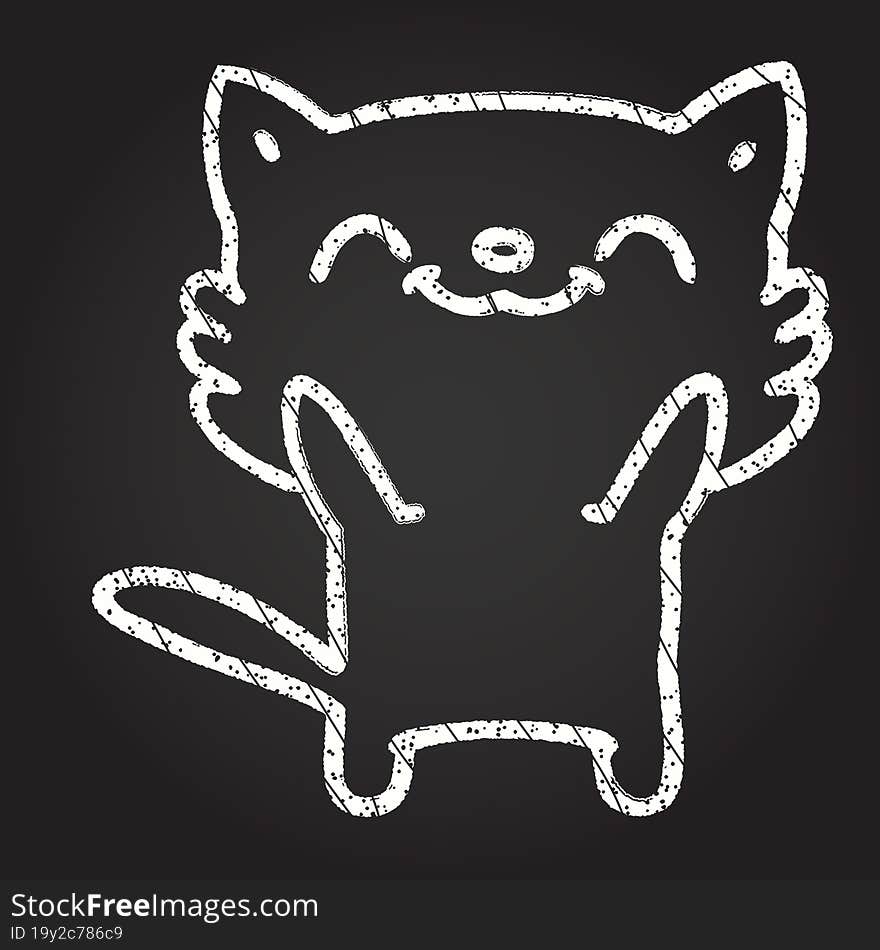 Cute Cat Chalk Drawing