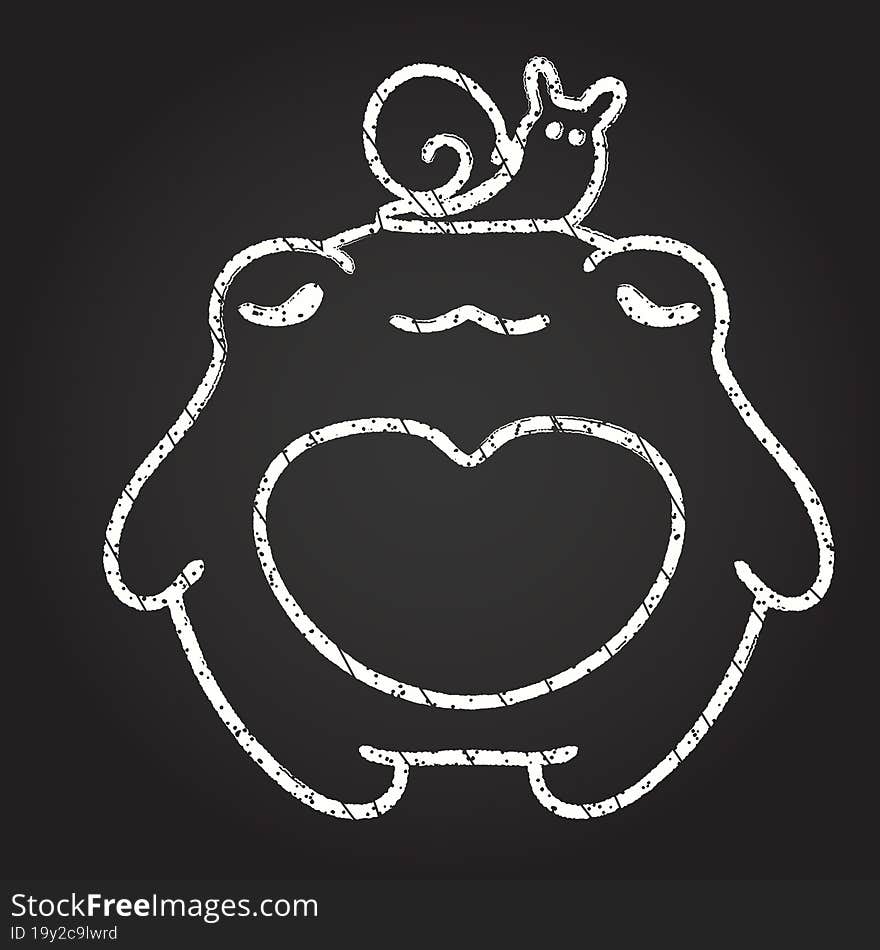 Cute Frog Chalk Drawing