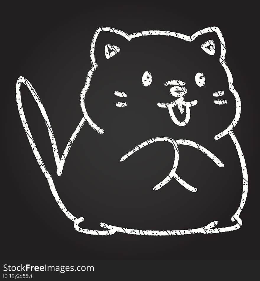 Cat Chalk Drawing