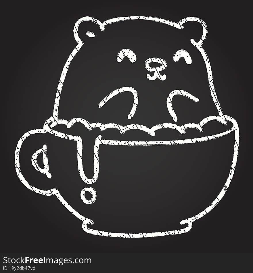 Coffee Bear Chalk Drawing