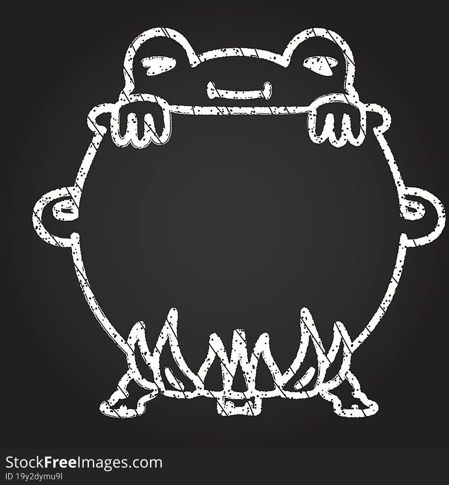 Cauldron Toad Chalk Drawing