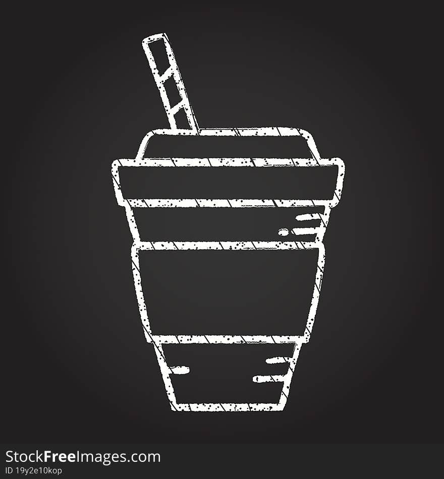 Iced Coffee Chalk Drawing