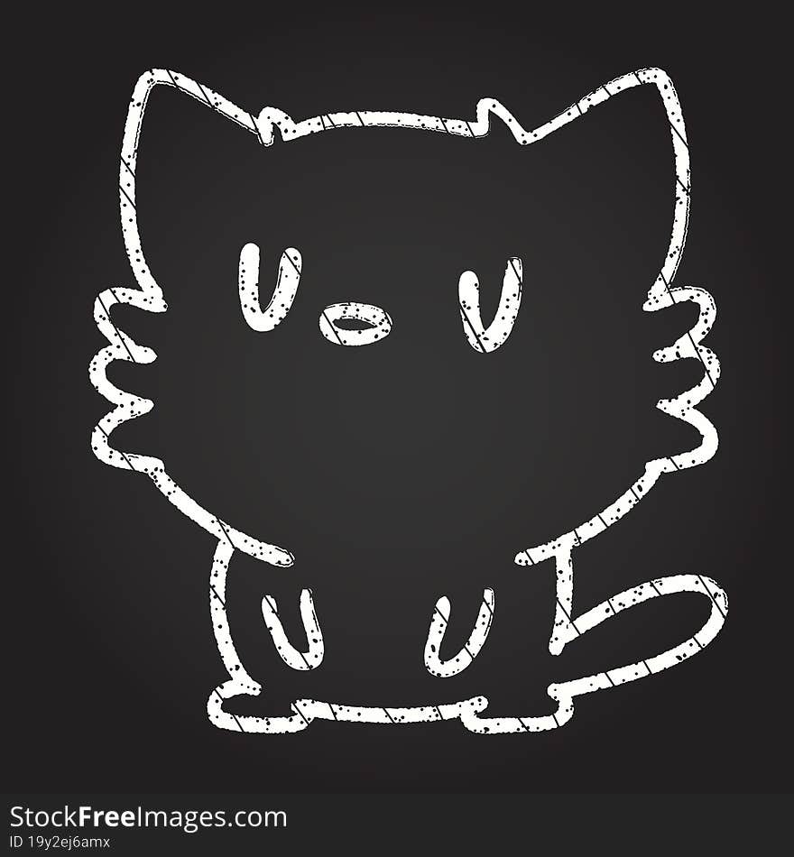 Cat Chalk Drawing