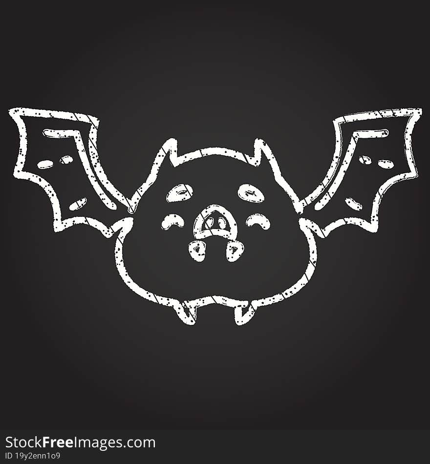 Halloween Bat Chalk Drawing