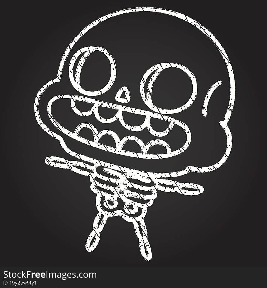 Skeleton Chalk Drawing