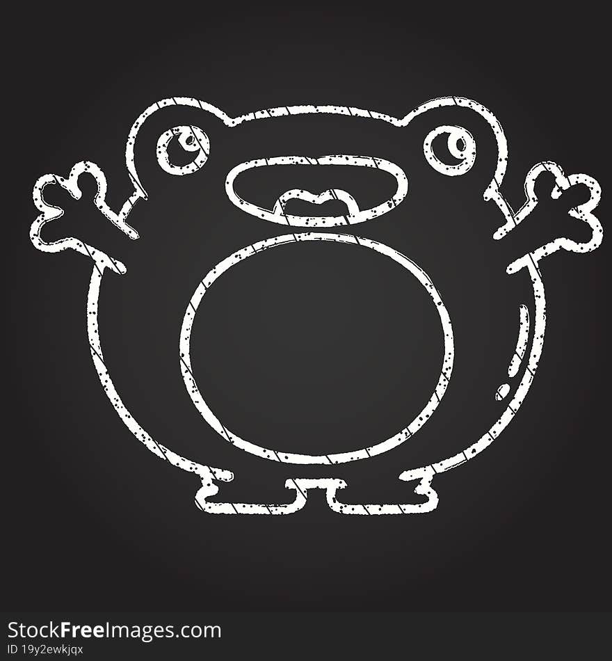 Happy Frog Chalk Drawing