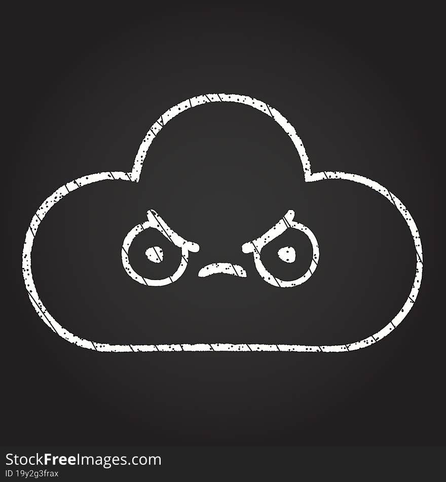 Angry Cloud Chalk Drawing