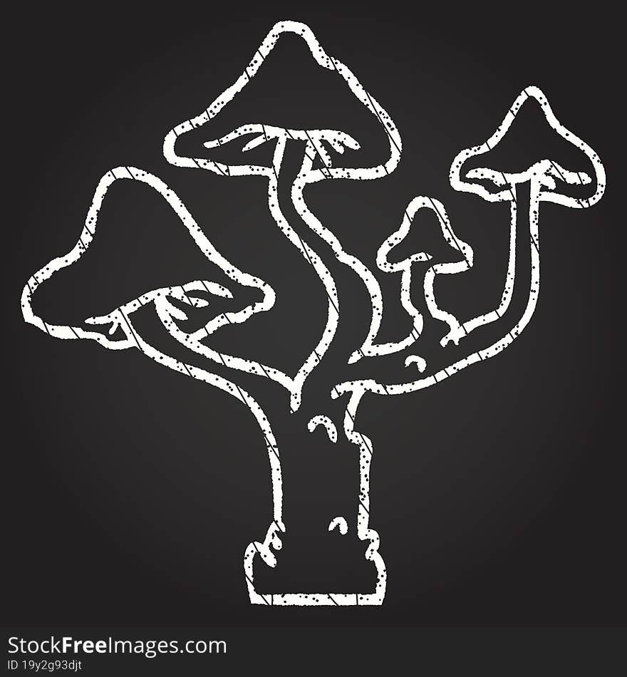 Mushrooms Chalk Drawing