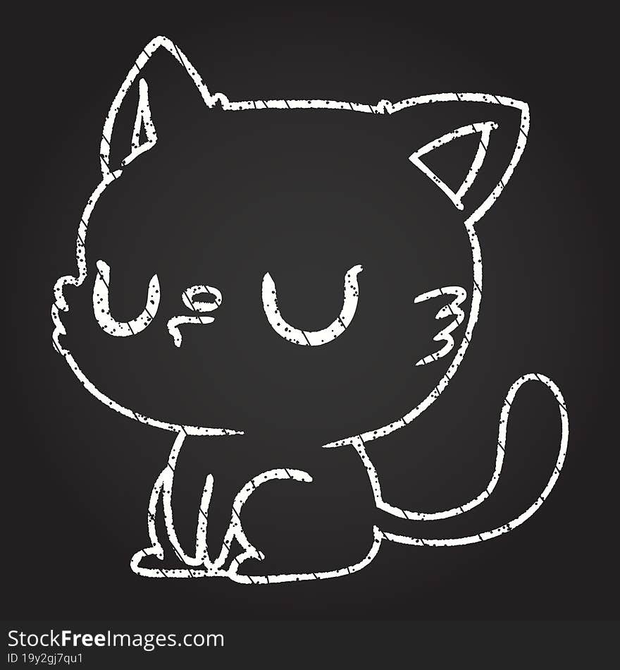 Cat Chalk Drawing