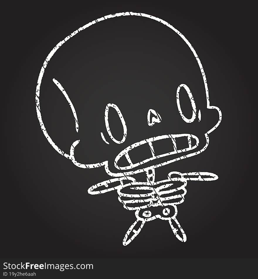 Skeleton Chalk Drawing