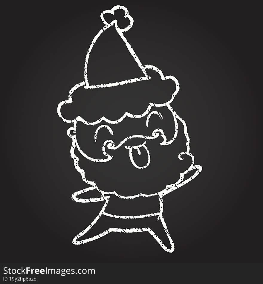 Christmas Man Chalk Drawing