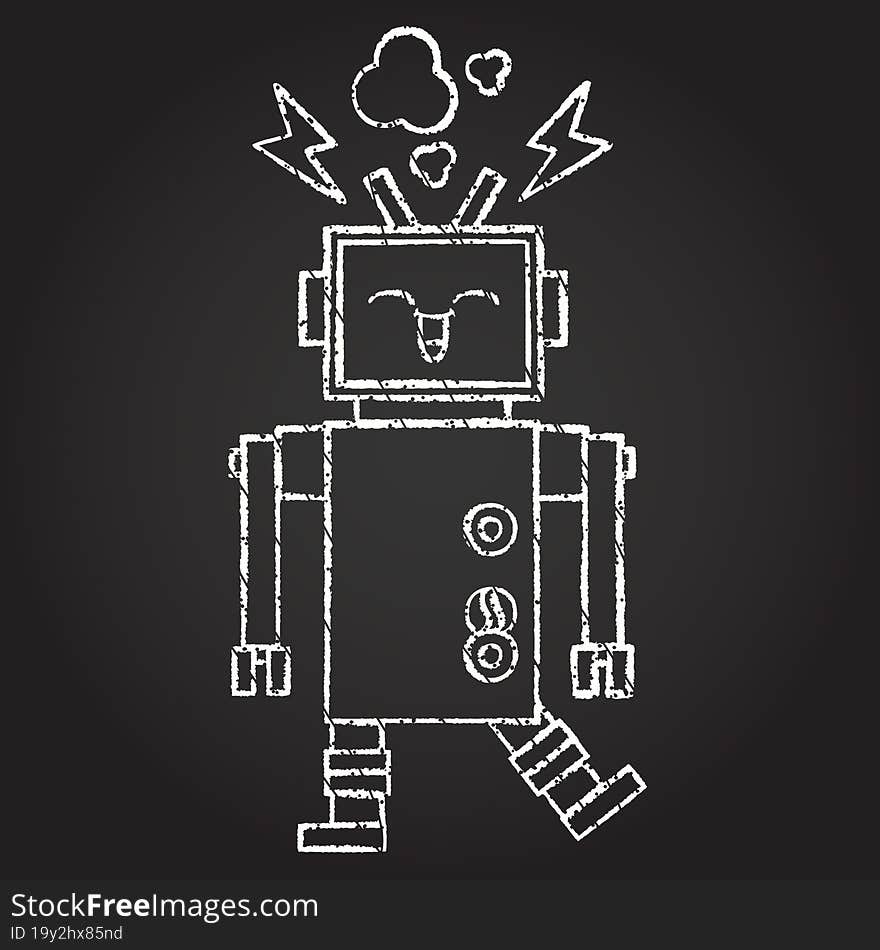 Robot Chalk Drawing