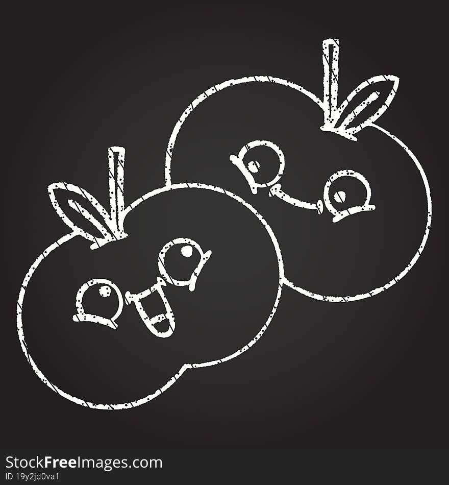 Apples Chalk Drawing