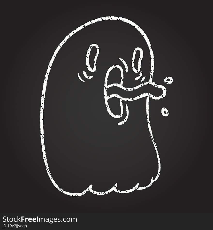 Spooky Ghost Chalk Drawing