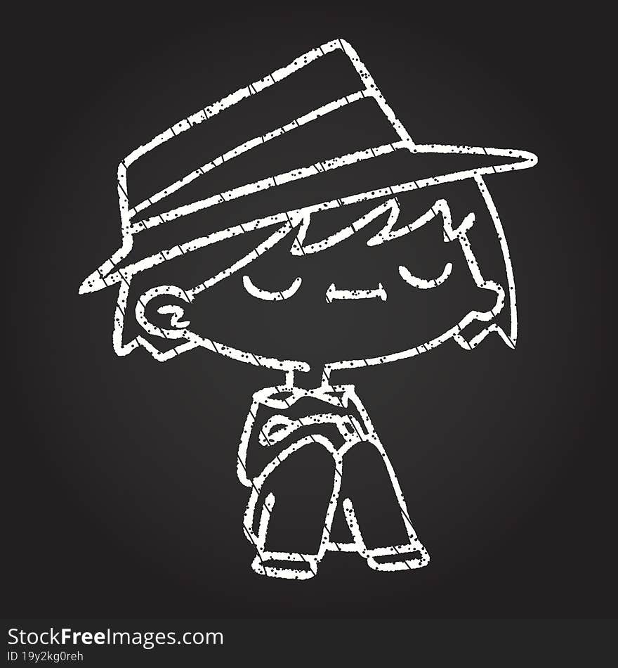 Fashionable Boy Chalk Drawing