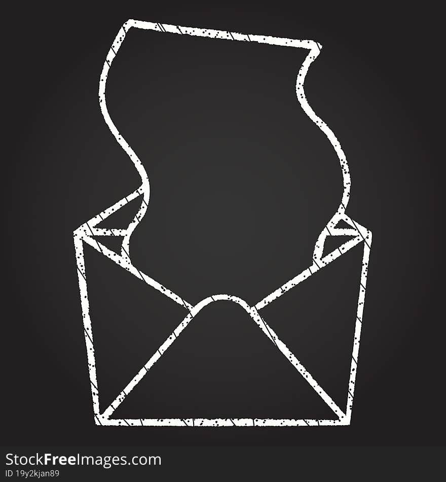 Mail Symbol Chalk Drawing