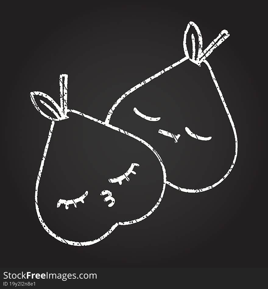 Pears Chalk Drawing