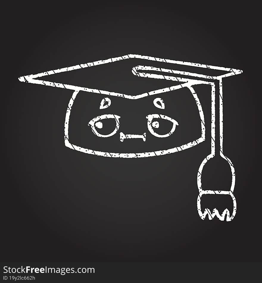 Graduation Cap Chalk Drawing